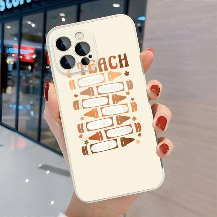 1Pc Ivory White For iPhone 15 Symbolize Teaching Values Phone Case