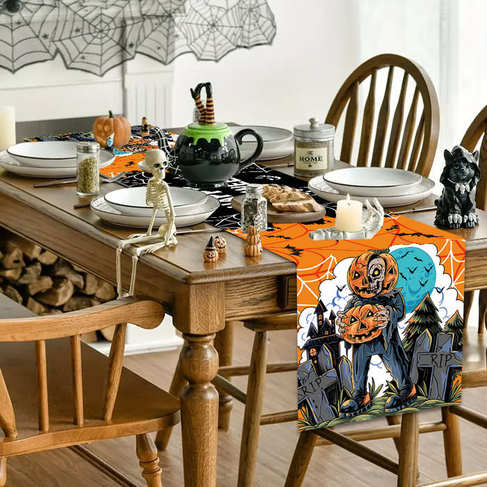 Halloween tablecloth decoration size 180cm x 35cm material Polyester