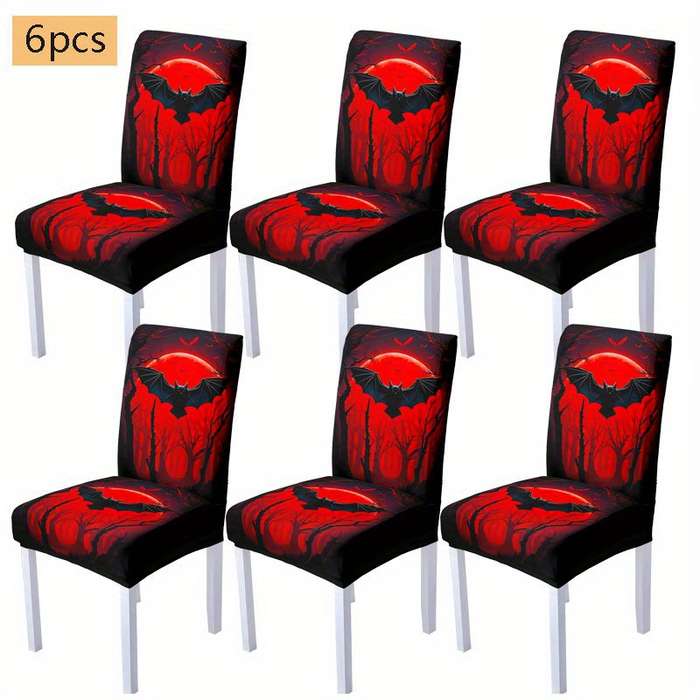 Halloween tablecloth decoration Reddish Black Quantity 6pcs