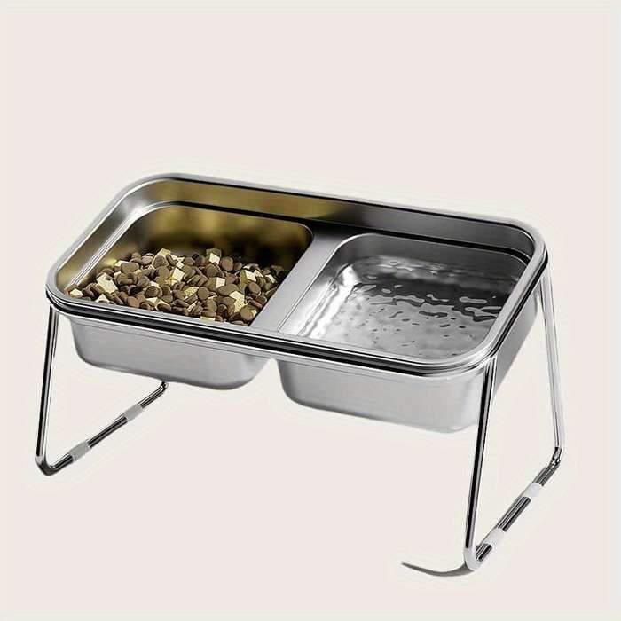 Pet Supplies Color Stainless Steel Double Bowls