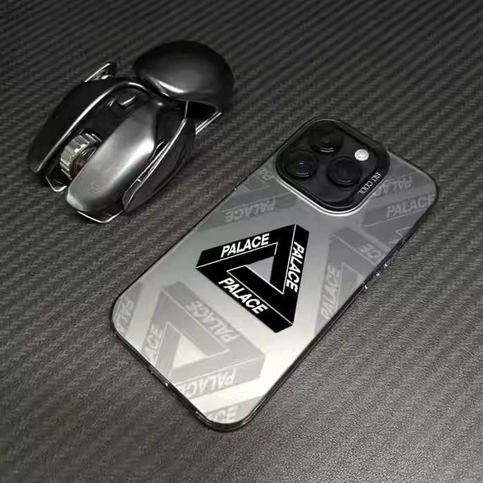 1Pc White For iPhone 12 Black Frame Pattern Phone Case