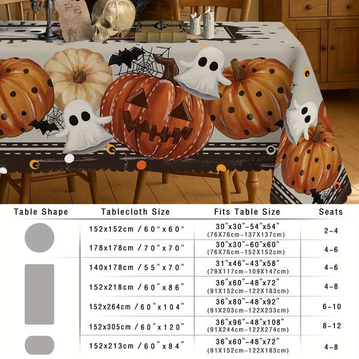 Halloween tablecloth decoration size Round 70in 180cm
