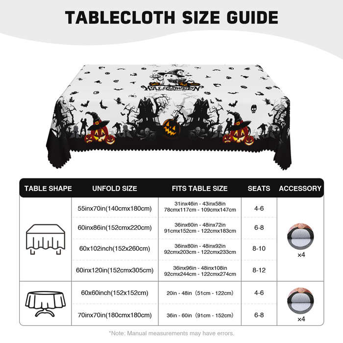Halloween tablecloth decoration size 60x102in or 152x260cm Rectangle