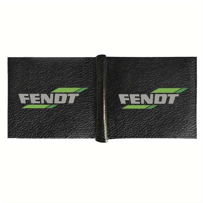 1pc Fendt Men's Faux Leather Bifold WalletBlack Crocodile Texture with Green Logo Multi-Card Sl