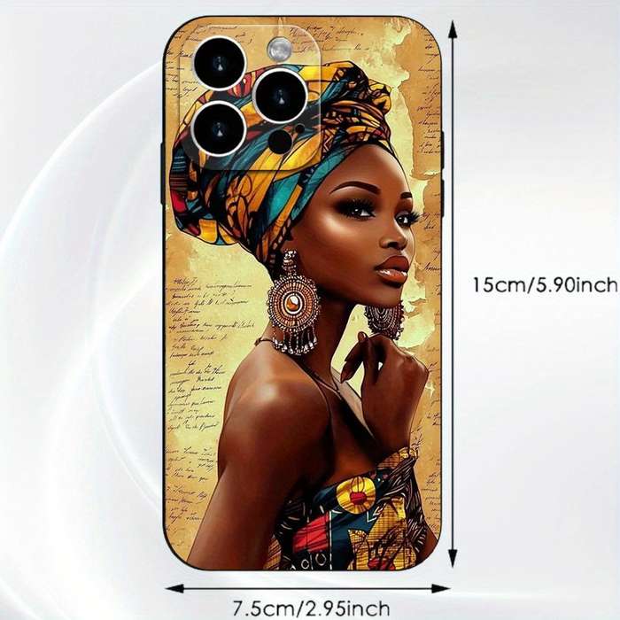 1Pc Black For iPhone 12 Pro Max African Woman Phone Case