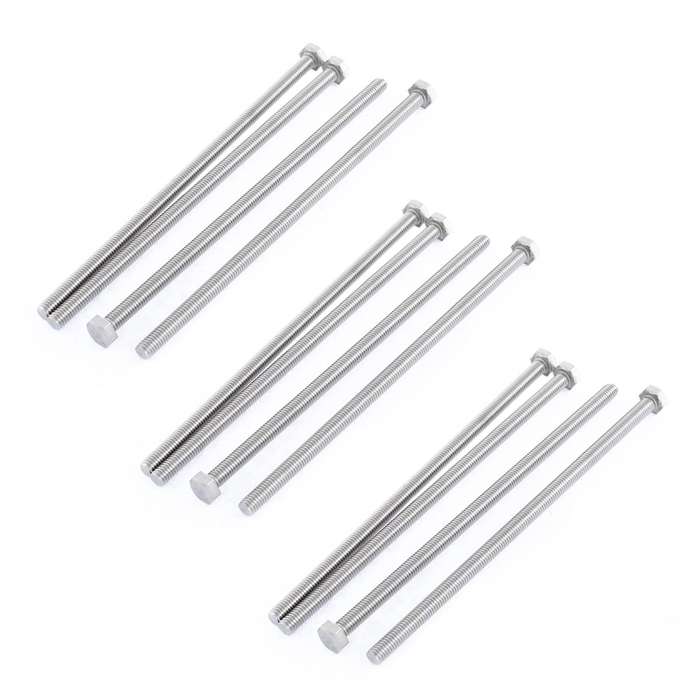 M6 X 150mm Fully Threaded Stainless Steel Hex Head Screw Bolt 4 Pcs