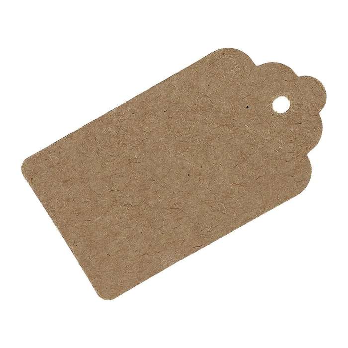 Pack 50 Rustic 40mmx70mm Scalloped Kraft Paper Card,blank Brown Tag