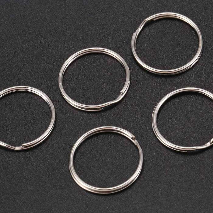 60 Pcs 20mm Outside Dia Universal Split Key Rings Keychain Holders