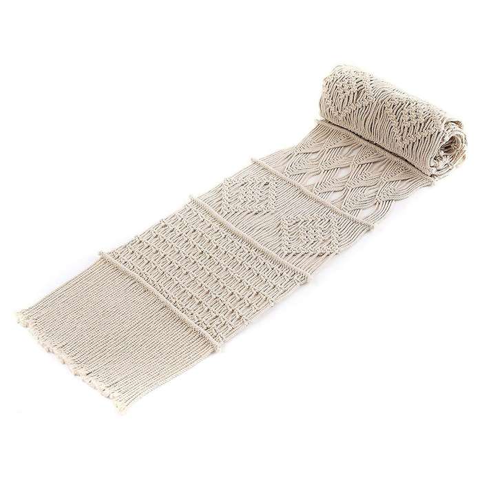 Macrame Table Runner, Boho Wedding Table Decor, Handwoven Vintage