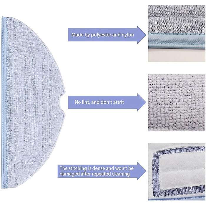 4 Pack Mop Cloth for Roborock T7s T7s Plus S7 Vacuum Cleaner