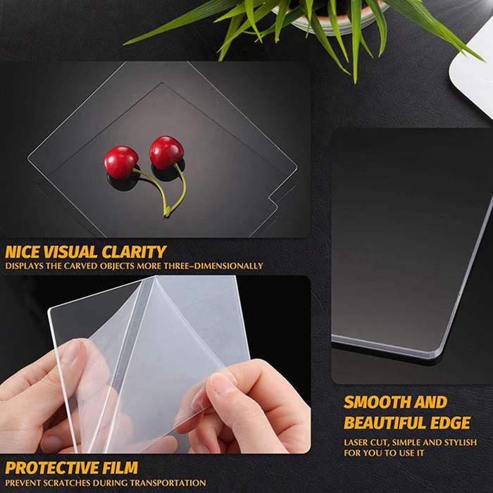 Acrylic Sheet Clear Cast for Led Light Base Table Signs 12 Pieces