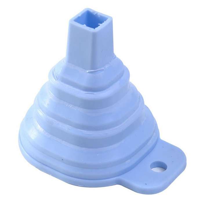 Silicone Folding Telescopic Long Collapsible Style Funnels Blue