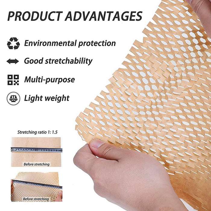Honeycomb Packaging Paper Cushioning Kraft Paper Wrap Roll 11.8 Inch