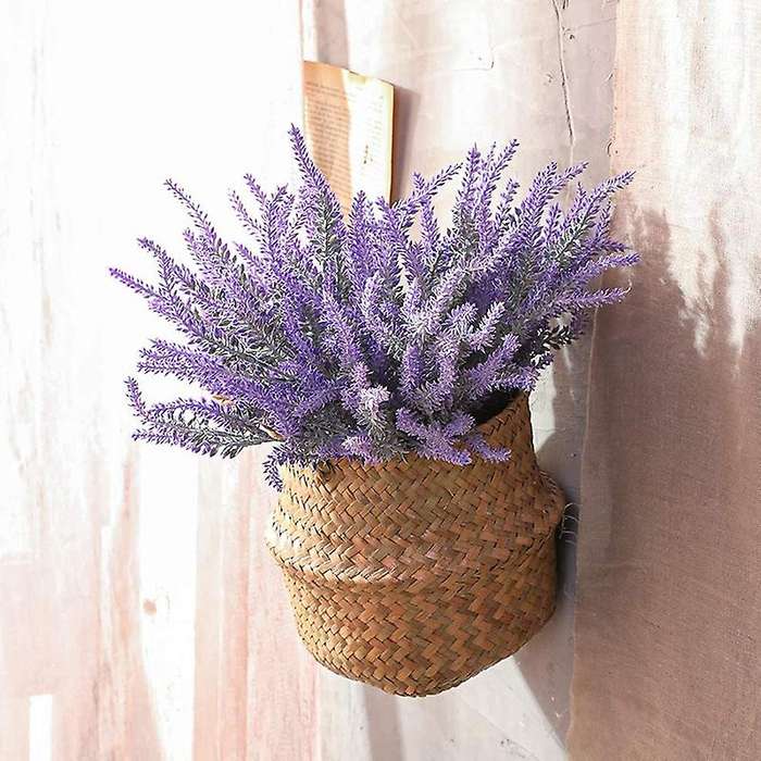 Artificial Lavender Flowers 8pcs with Faux Plastic for Table Decor