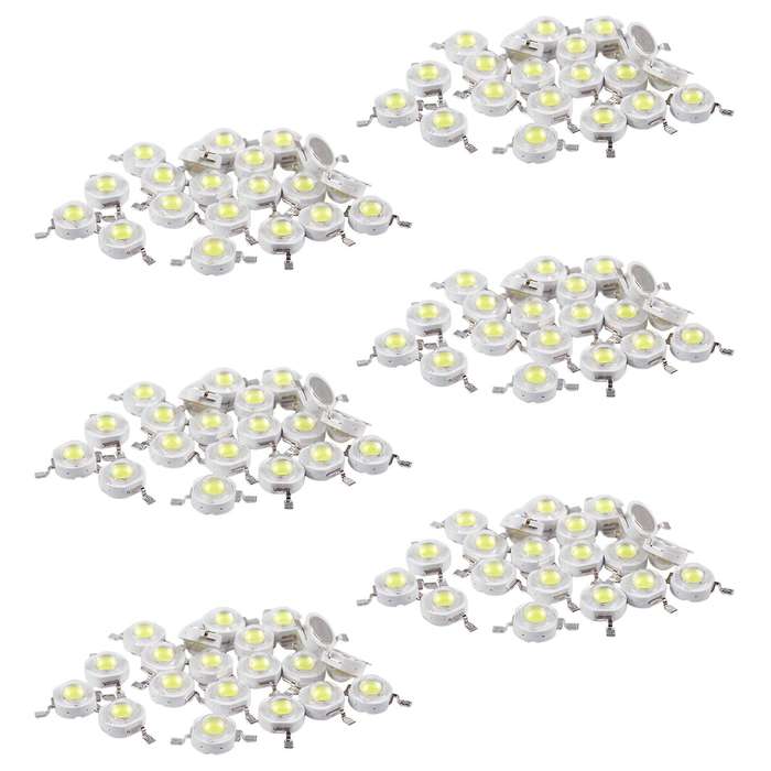 20 Pcs High Power 2 Pin 3w White Led Bead Emitters 170-190lm 6000k