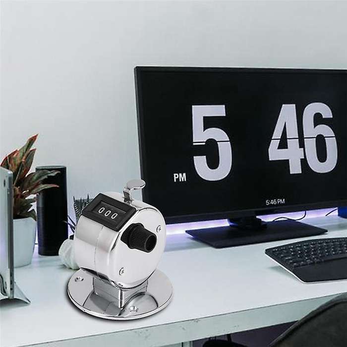 3x Round Base 4 Digit Manual Hand Tally Mechanical Palm Click Counter