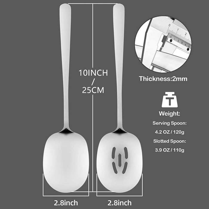 Serving Spoons Set,10 Inch Slotted Spoon and Serving Spoon,pack Of 2