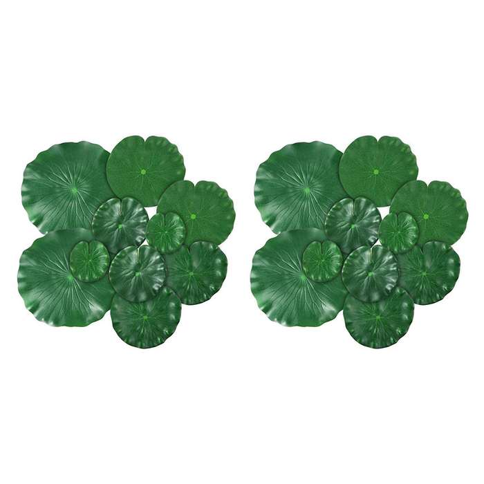 20 Pieces 5 Kinds Artificial Floating Foam Lotus Leaves Lily Pond