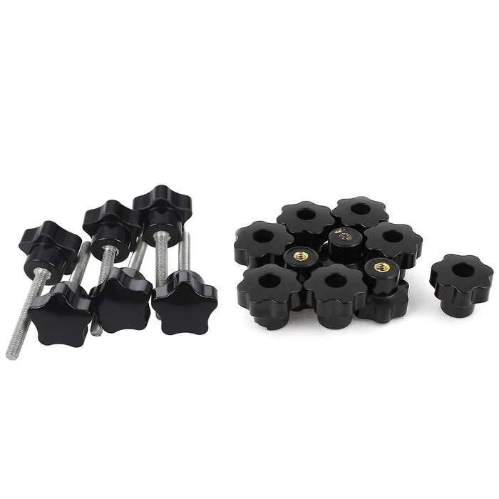 10 Pcs 32mm Dia M6 Thread Screw On Type Star Head Clamping Knob Grip