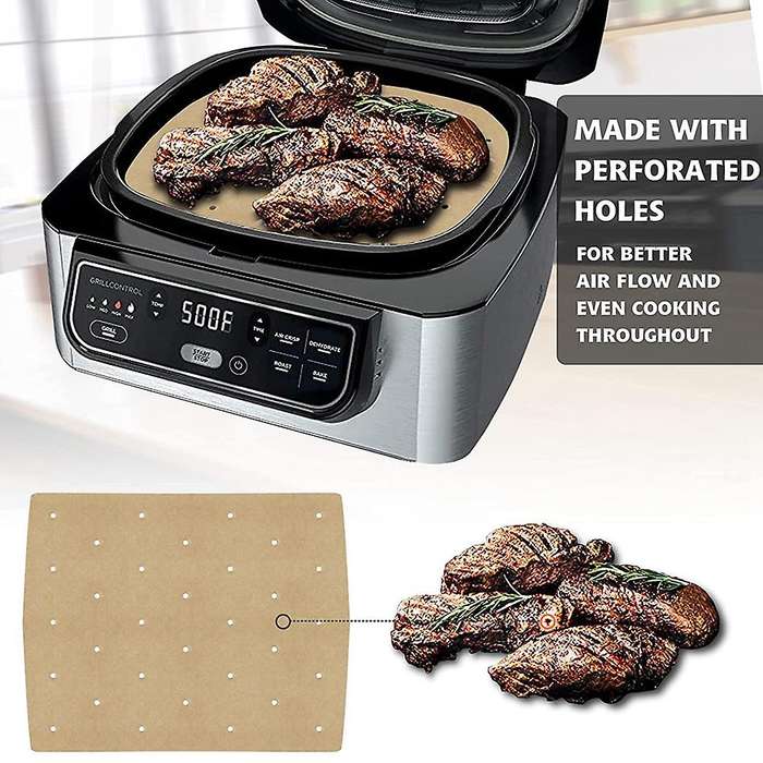 200pcs Air Fryer Paper Air Hole Air Fryer Parchment Paper Liners