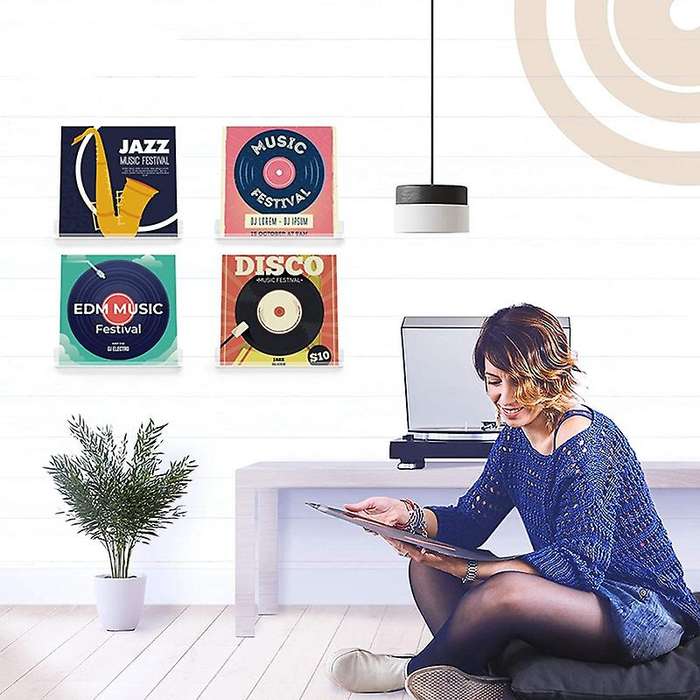 6pcs Vinyl Record Wall Mount Shelf for Albums Or Children's Books