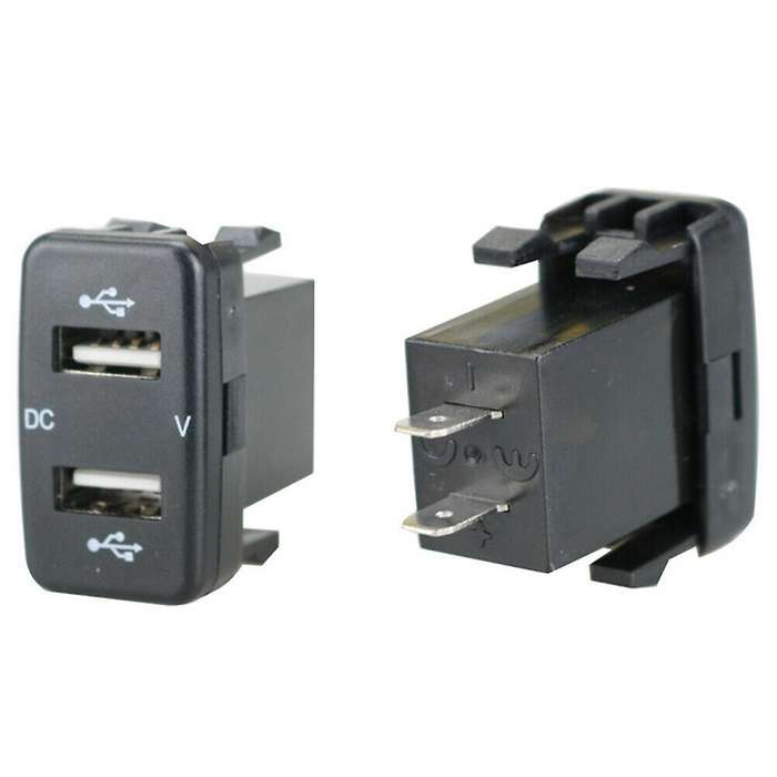 Car Charger Socket Dual Usb Port Charging Adapter for Toyota Green