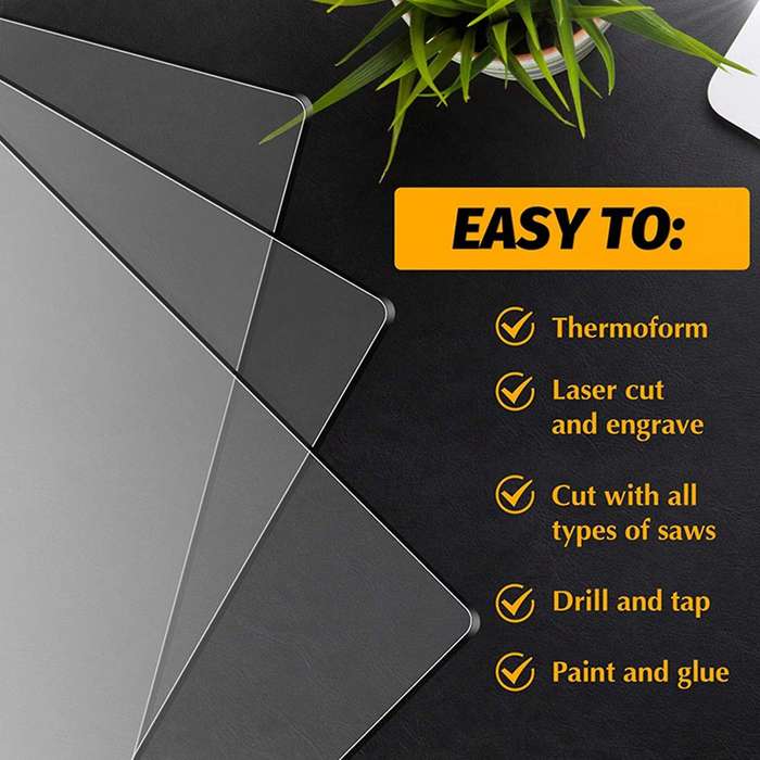 Acrylic Sheet Clear Cast for Led Light Base Table Signs 12 Pieces