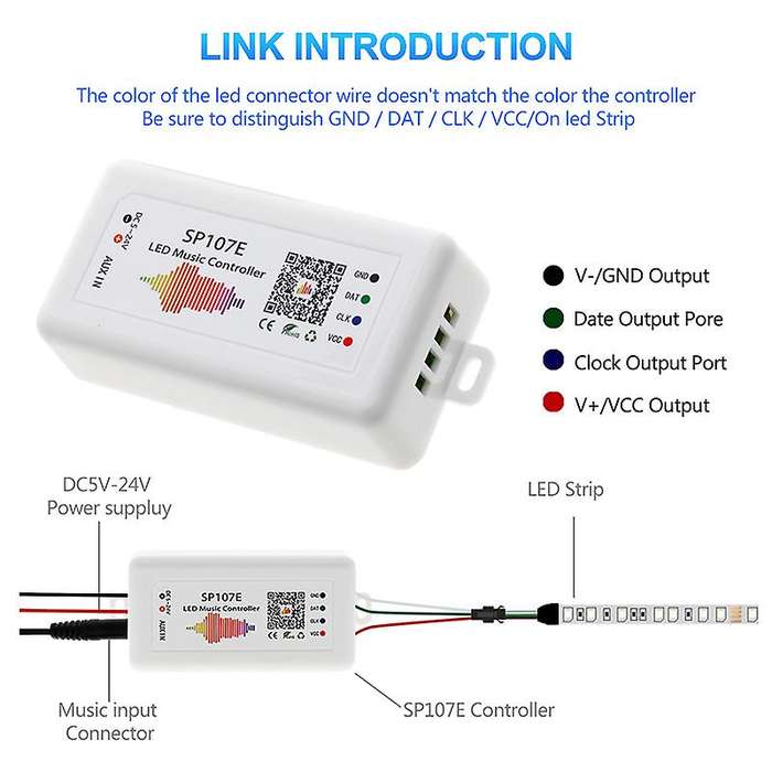 Sp107e Led Controller Bluetooth Strip Dimming Led Music Controller