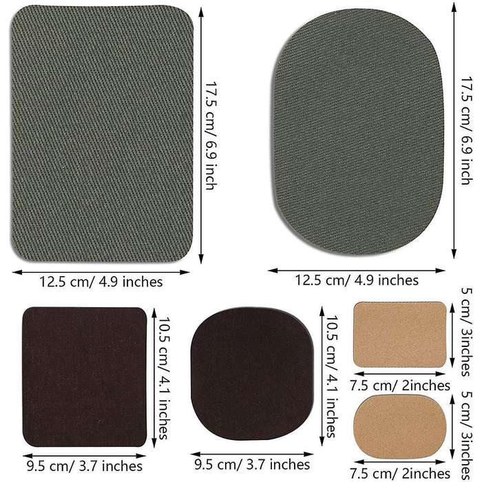 30 Pieces Fabric Repair Patches Kit for Jacket Clothes, 5 Colors
