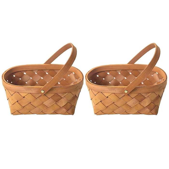 Storage Basket Wooden Storage Basket with Handle Storage Container