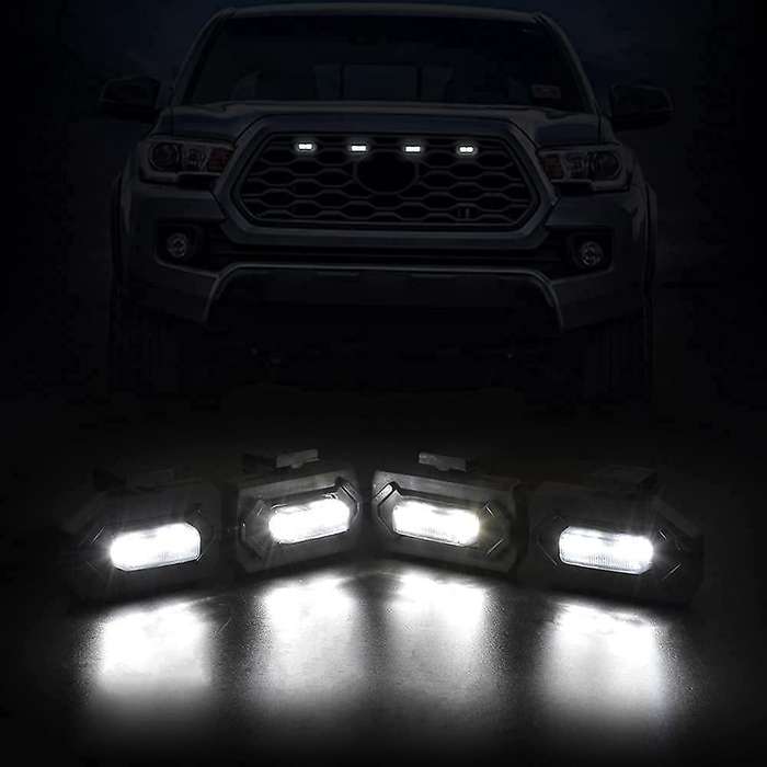 4pcs Led Front Grill Lights for Toyota Tacoma Raptor Trd,yellow Light