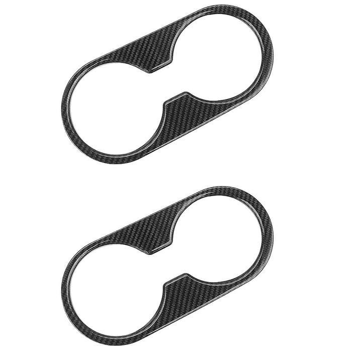 Carbon Fiber Style Abs Water Cup Holder Panel Cover Trim for Mazda