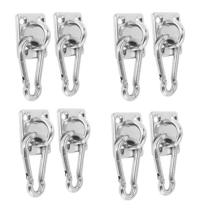 2 Sets Of Suspended Wall Mount U-shaped Hooks Stainless Steel Heavy