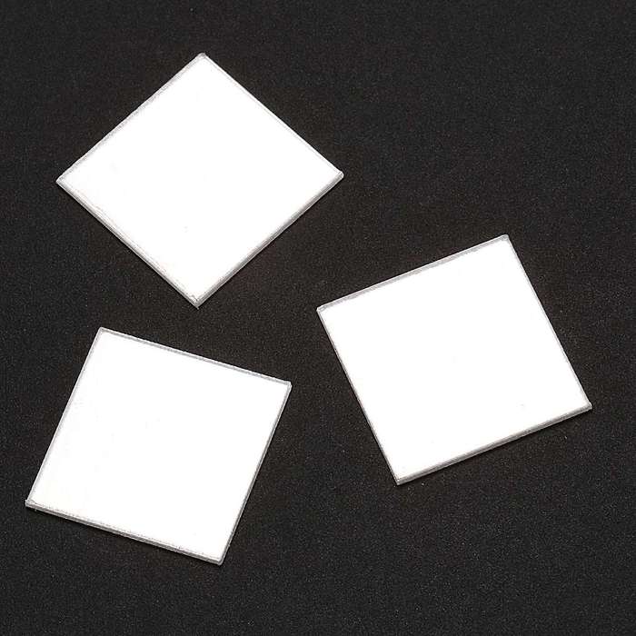 100 Piece Mirror Tile Wall Sticker 3d Decal Mosaic Stick (silver)