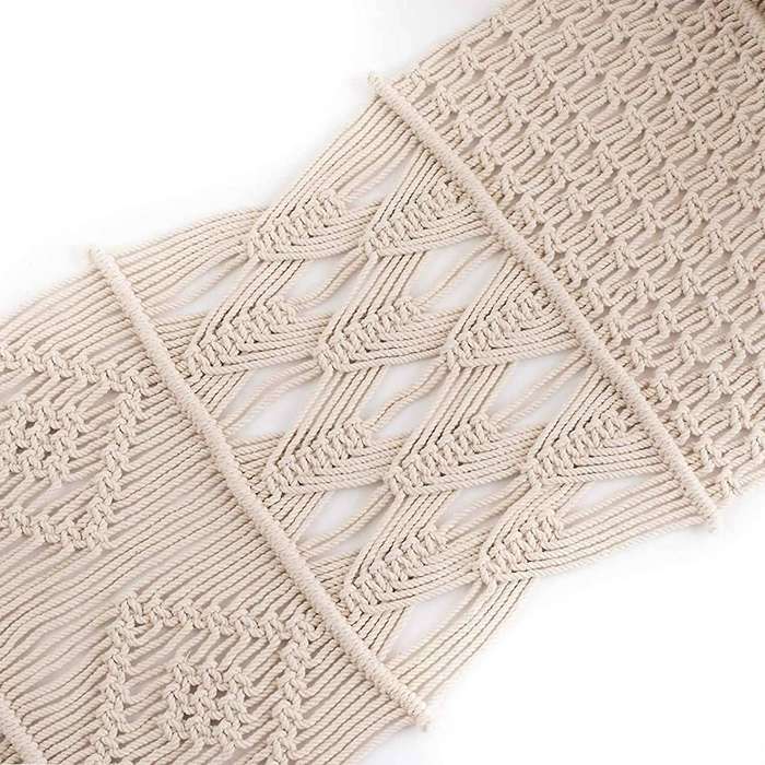 Macrame Table Runner, Boho Wedding Table Decor, Handwoven Vintage