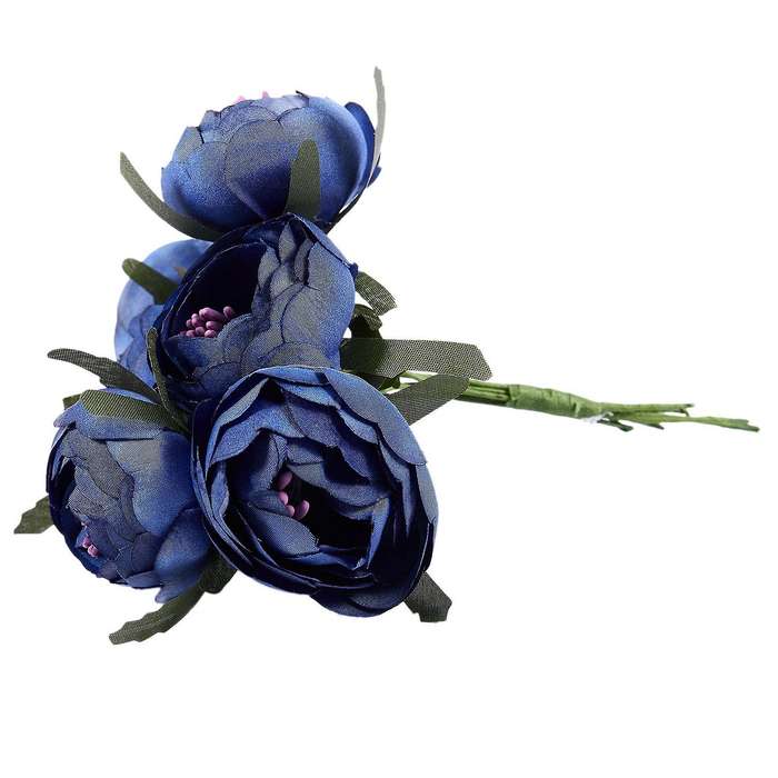 6pcs/lot Silk Cloth Bouquet Decorative(royal Blue Purple Heart)