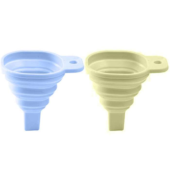 Silicone Folding Telescopic Long Collapsible Style Funnels Blue