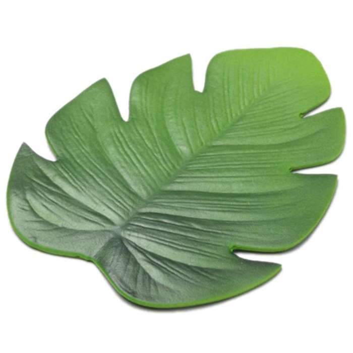 6pc Tropical Artificial Palm Leaves Eva Mat Teacup Mats-green