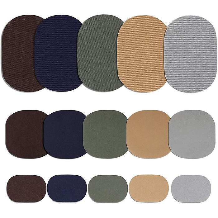 30 Pieces Fabric Repair Patches Kit for Jacket Clothes, 5 Colors