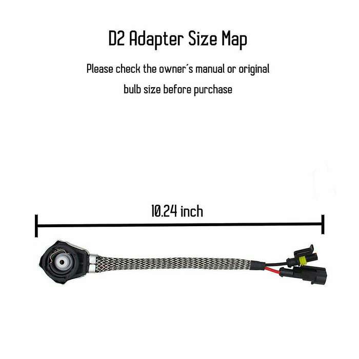 2x D2s/d4s Xenon Bulb Adapters Wire Harness Connector Cable Socket