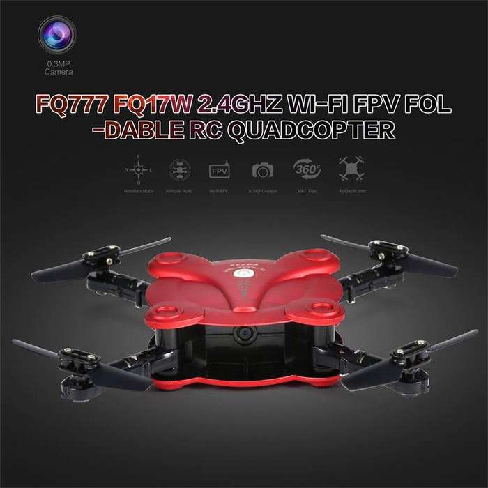 FQ17W RC Drone with Camera Live Vedio WiFi FPV Foldable G-Sensor Altitude Hold Quadcopter - Open Box