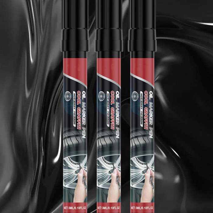 Black Tire Paint Marker Waterproof Tire Marking Pen 3X Wear-Resistant Wheel Marker Car Accessories C
