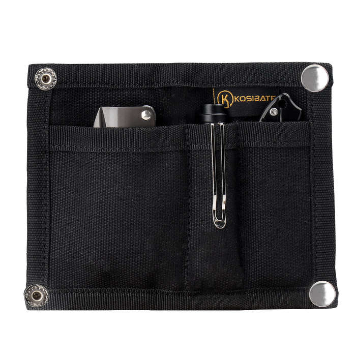 1pc KOSIBATEO Men'S Compact EDC Pouch Durable Canvas Organizer with Multiple Pockets for Cards M