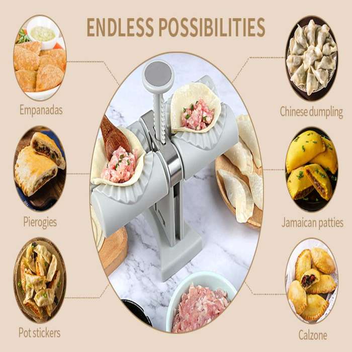 1pc Herobaby Automatic Double Head Dumpling Maker With Stuffing Scoop 2 Noodle Cutters And 8.