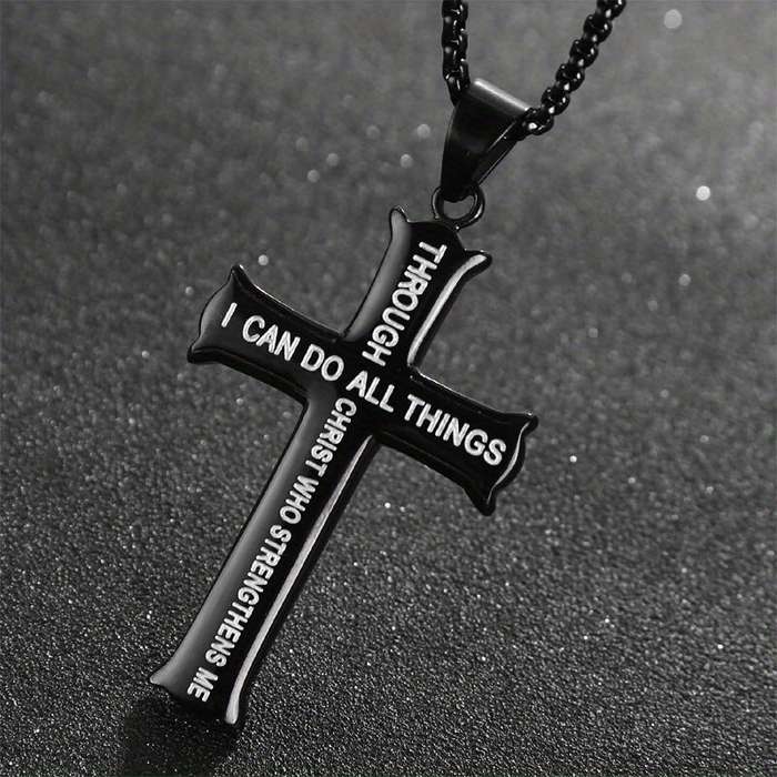 1 Piece Black Jesus Theme Pendant