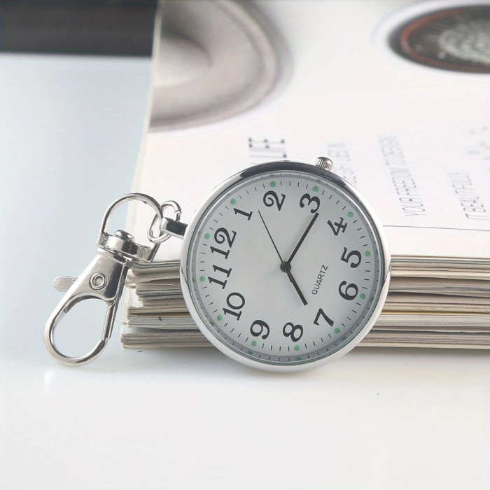 1pc Minimalist Keychain Pocket Watch Color Sent Randomly