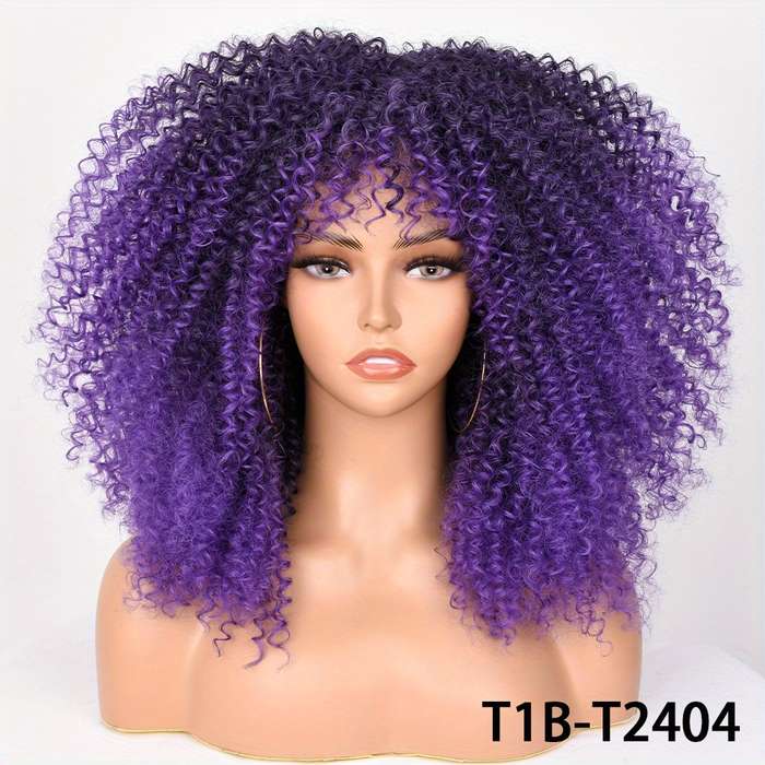 1Pc Violet Blue 40.64cm Fashion Design Wig