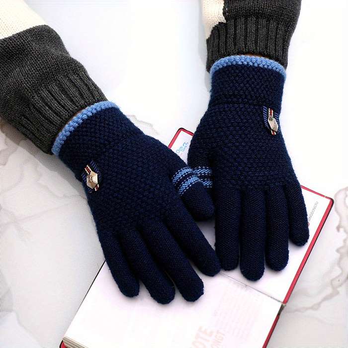 1 Pair Five To Star Navy To 1 Size 4 To 8 Years Old Warm Gloves