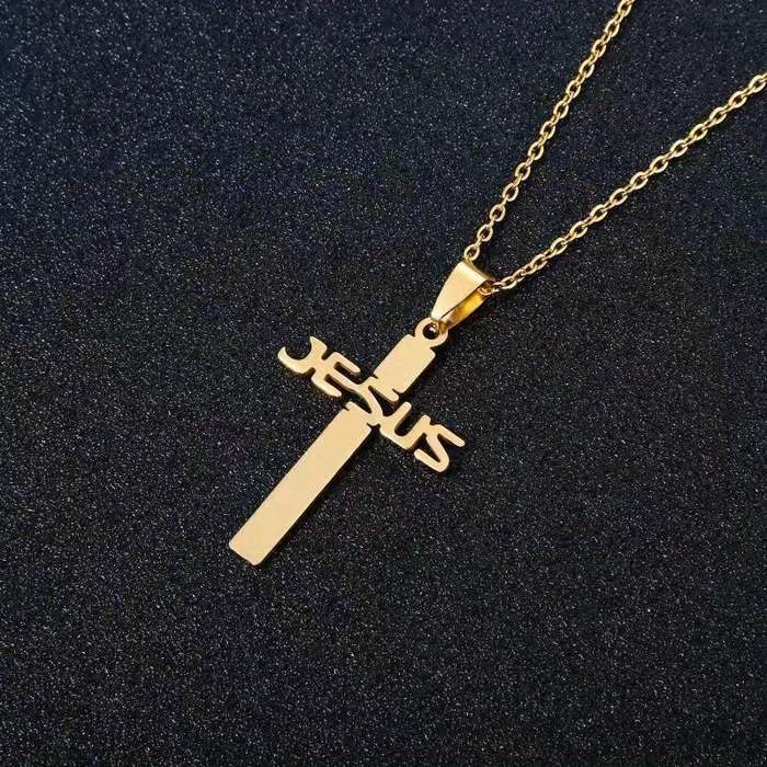1 Piece Golden Jesus Theme Pendant