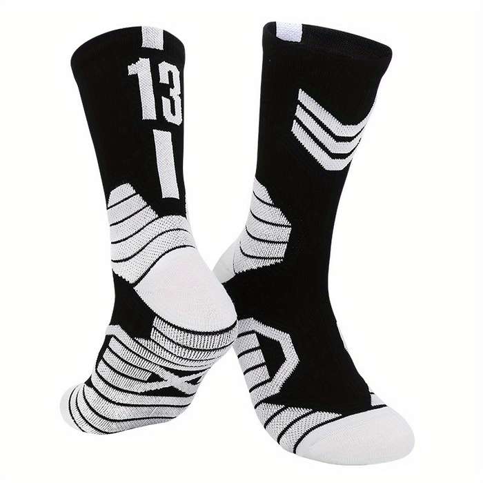 1 Pair Black And White 13 One Size Socks